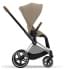 Коляска 2 в 1 Cybex Priam IV Platinum Collection шасси Chrome Brown, Cozy Beige (бежевый)