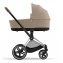 Коляска 2 в 1 Cybex Priam IV Platinum Collection шасси Chrome Brown, Cozy Beige (бежевый)