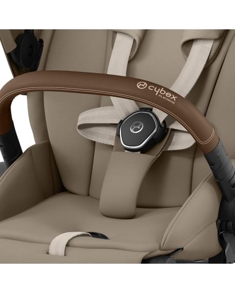 Коляска 2 в 1 Cybex Priam IV Platinum Collection шасси Chrome Brown, Cozy Beige (бежевый)