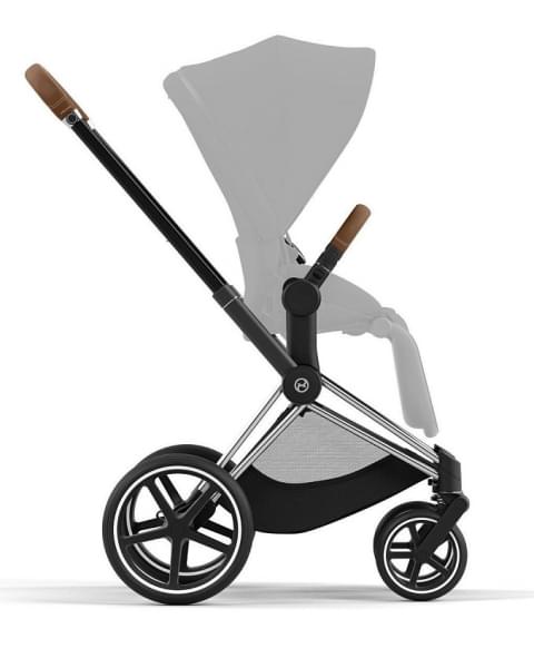 Коляска 2 в 1 Cybex Priam IV Platinum Collection шасси Chrome Brown, Cozy Beige (бежевый)