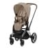 Коляска 2 в 1 Cybex Priam IV Platinum Collection шасси Chrome Brown, Cozy Beige (бежевый)