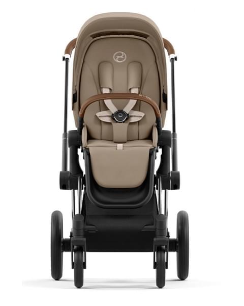 Коляска 2 в 1 Cybex Priam IV Platinum Collection шасси Chrome Brown, Cozy Beige (бежевый)