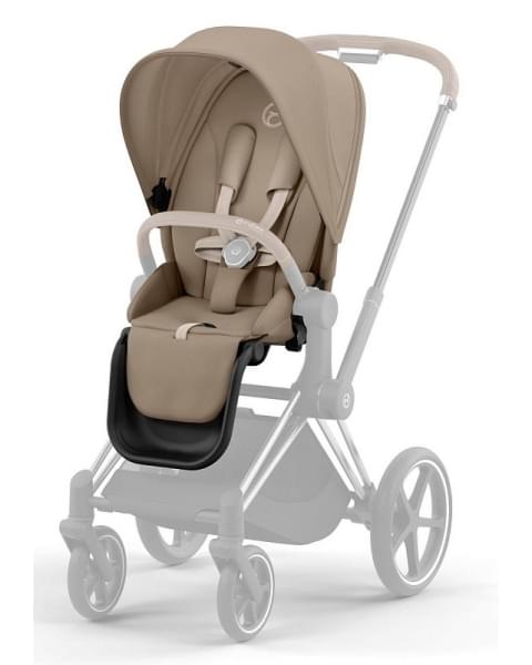 Коляска 2 в 1 Cybex Priam IV Platinum Collection шасси Chrome Brown, Cozy Beige (бежевый)