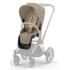 Коляска 2 в 1 Cybex Priam IV Platinum Collection шасси Chrome Brown, Cozy Beige (бежевый)