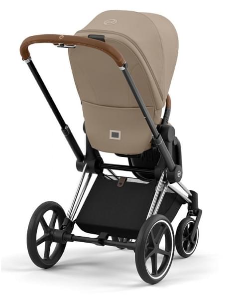 Коляска 2 в 1 Cybex Priam IV Platinum Collection шасси Chrome Brown, Cozy Beige (бежевый)