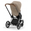 Коляска 2 в 1 Cybex Priam IV Platinum Collection шасси Chrome Brown, Cozy Beige (бежевый)