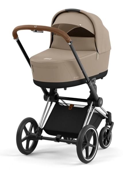 Коляска 2 в 1 Cybex Priam IV Platinum Collection шасси Chrome Brown, Cozy Beige (бежевый)