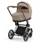 Коляска 2 в 1 Cybex Priam IV Platinum Collection шасси Chrome Brown, Cozy Beige (бежевый)