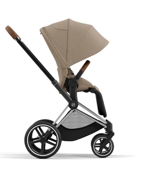 Коляска 2 в 1 Cybex Priam IV Platinum Collection шасси Chrome Brown, Cozy Beige (бежевый)