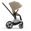 Коляска 2 в 1 Cybex Priam IV Platinum Collection шасси Chrome Brown, Cozy Beige (бежевый)