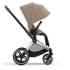 Коляска 2 в 1 Cybex Priam IV Platinum Collection шасси Chrome Brown, Cozy Beige (бежевый)