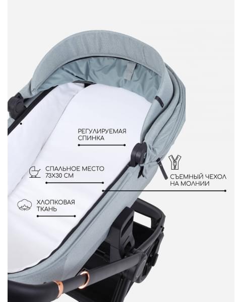 Коляска 2 в 1 Mowbaby Zoom Light Green Tea