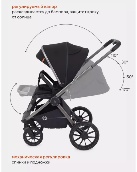 Коляска 2 в 1 Rant Falcon, Black (Черный)