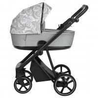 Коляска 2 в 1 Roan Sol Flowers, Gray / шасси Black (RSF/5002)