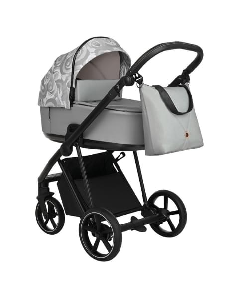Коляска 2 в 1 Roan Sol Flowers, Gray / шасси Black (RSF/5002)