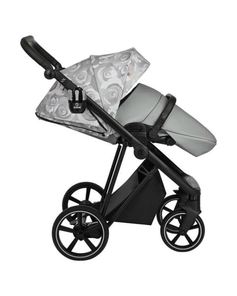 Коляска 2 в 1 Roan Sol Flowers, Gray / шасси Black (RSF/5002)