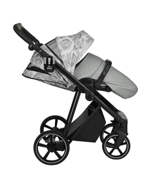 Коляска 2 в 1 Roan Sol Flowers, Gray / шасси Black (RSF/5002)