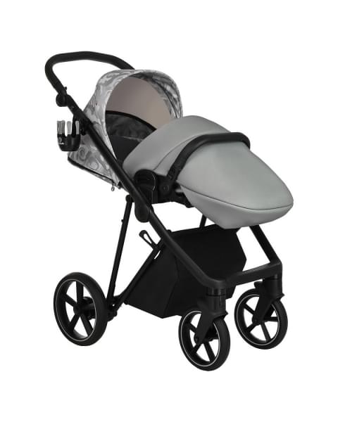 Коляска 2 в 1 Roan Sol Flowers, Gray / шасси Black (RSF/5002)