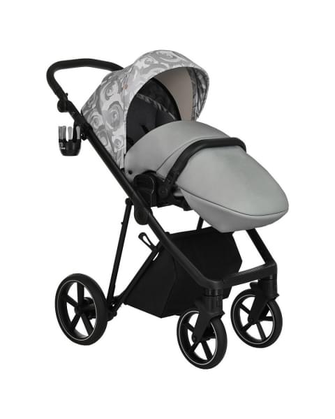 Коляска 2 в 1 Roan Sol Flowers, Gray / шасси Black (RSF/5002)