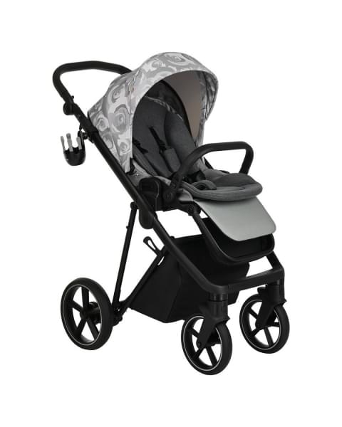 Коляска 2 в 1 Roan Sol Flowers, Gray / шасси Black (RSF/5002)