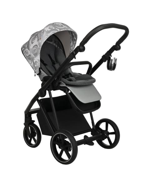 Коляска 2 в 1 Roan Sol Flowers, Gray / шасси Black (RSF/5002)