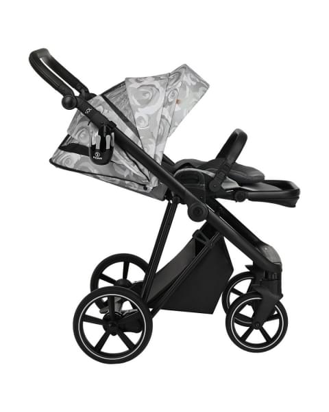 Коляска 2 в 1 Roan Sol Flowers, Gray / шасси Black (RSF/5002)