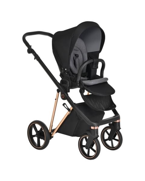 Коляска 2 в 1 Roan Sol Lux, Raven шасси Rose Gold (Черный)