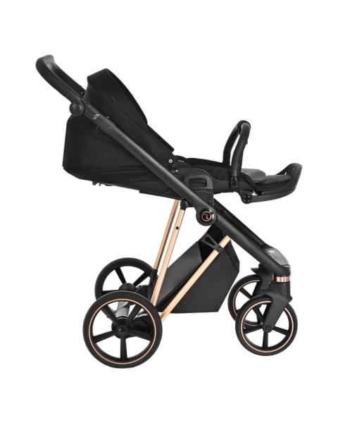 Коляска 2 в 1 Roan Sol Lux, Raven шасси Rose Gold (Черный)