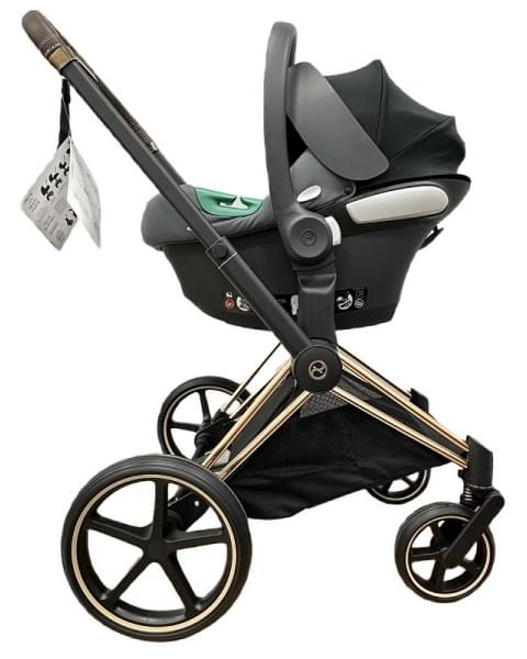 Коляска 3 в 1 Cybex Priam IV Rosegold и автокресло Aton B2 i-Size Sepia Black/Steel Grey