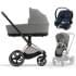 Коляска 3 в 1 Cybex Priam IV Rosegold и автокресло Aton S2 i-Size с базой Base One Mirage Grey/Ocean Blue
