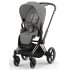 Коляска 3 в 1 Cybex Priam IV Rosegold и автокресло Aton S2 i-Size с базой Base One Mirage Grey/Ocean Blue
