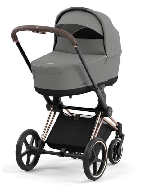 Коляска 3 в 1 Cybex Priam IV Rosegold и автокресло Aton S2 i-Size с базой Base One Mirage Grey/Ocean Blue