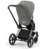 Коляска 3 в 1 Cybex Priam IV Rosegold и автокресло Aton S2 i-Size с базой Base One Mirage Grey/Ocean Blue