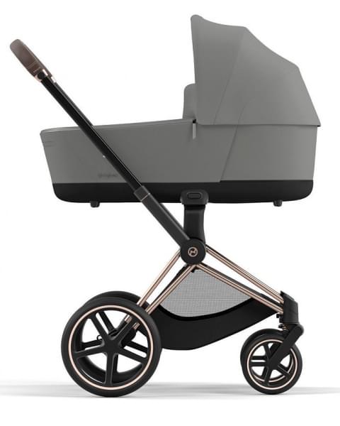 Коляска 3 в 1 Cybex Priam IV Rosegold и автокресло Aton S2 i-Size с базой Base One Mirage Grey/Ocean Blue