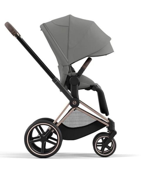 Коляска 3 в 1 Cybex Priam IV Rosegold и автокресло Aton S2 i-Size с базой Base One Mirage Grey/Ocean Blue