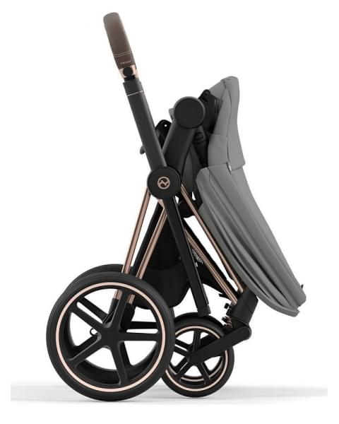 Коляска 3 в 1 Cybex Priam IV Rosegold и автокресло Aton S2 i-Size с базой Base One Mirage Grey/Ocean Blue