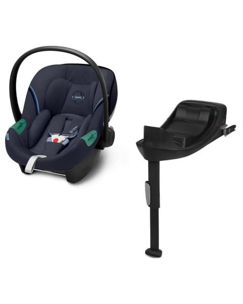 Коляска 3 в 1 Cybex Priam IV Rosegold и автокресло Aton S2 i-Size с базой Base One Mirage Grey/Ocean Blue