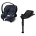 Коляска 3 в 1 Cybex Priam IV Rosegold и автокресло Aton S2 i-Size с базой Base One Mirage Grey/Ocean Blue