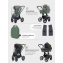 Коляска 3 в 1 Mowbaby Zoom PU Forest green