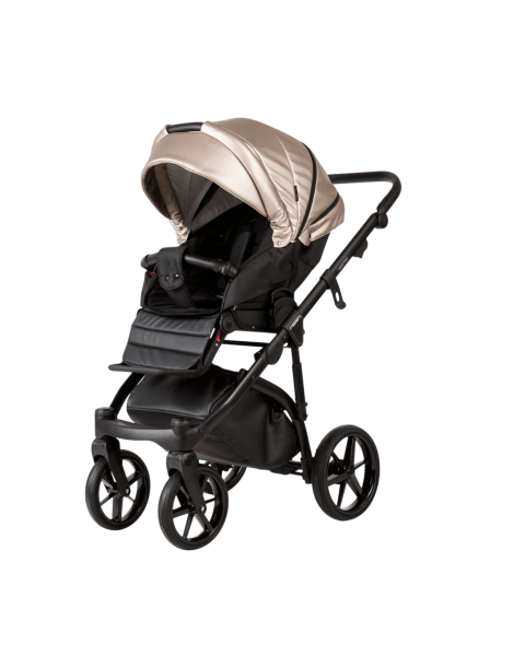 Детская коляска Adamex Nola Deluxe 2 в 1 N-SD10 (СВ.БЕЖ КОЖА + БЕЖ.ПЕРЛ.КОЖА)