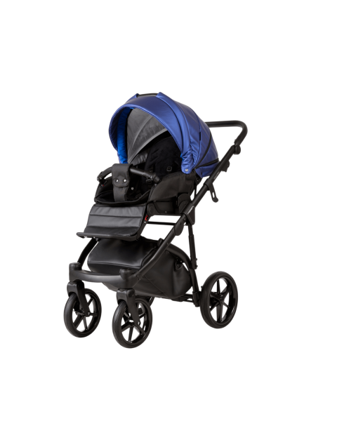 Детская коляска Adamex Nola Deluxe 3 в 1 N-SD13 (СИН. ПЕРЛ. КОЖА + ЧЕРН. КОЖА)