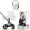 Коляска 3 в 1 Cybex Priam V Matt Black Style Off White + Cloud T Off White Plus