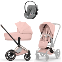 Коляска 3 в 1 Cybex Priam V Rosegold Style Peach Pink + Cloud G3 Stone Grey Plus