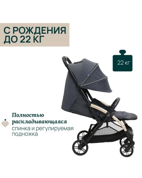 Коляска прогулочная Chicco XPlus, Dark Shadow (Серый)