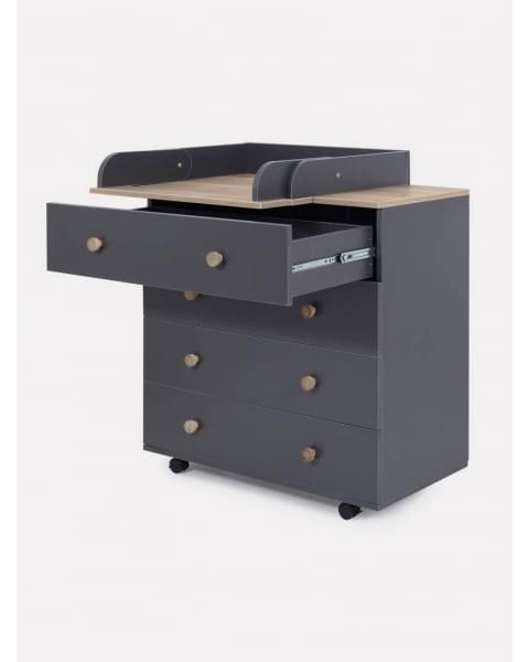 Комод пеленальный Rant Elsa Pro 800/4 с органайзером Moon grey