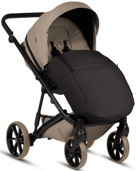 Детская коляска Tutis Viva 6 Plus Leather 3 в 1 с автокреслом Elo Lux EduSky Black 1612149 Cappuccino