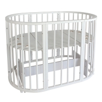 Кровать детская INDIGO Simple 7в1 с поперечным маятником (белый)