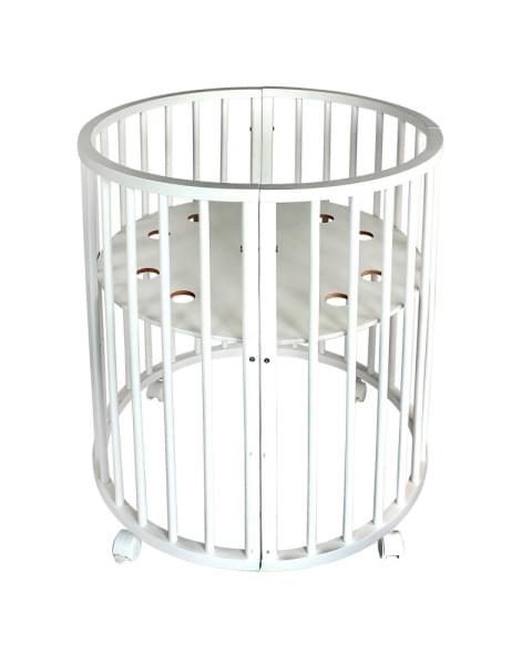 Кровать детская INDIGO Simple 7в1 с поперечным маятником (белый)