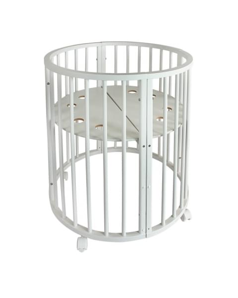 Кровать детская INDIGO Simple 7в1 с поперечным маятником (белый)