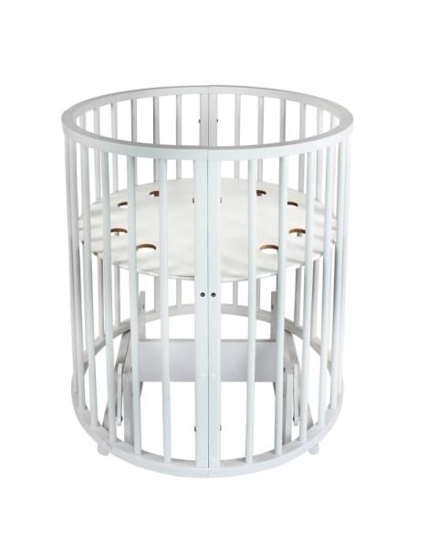 Кровать детская INDIGO Simple 7в1 с поперечным маятником (белый)